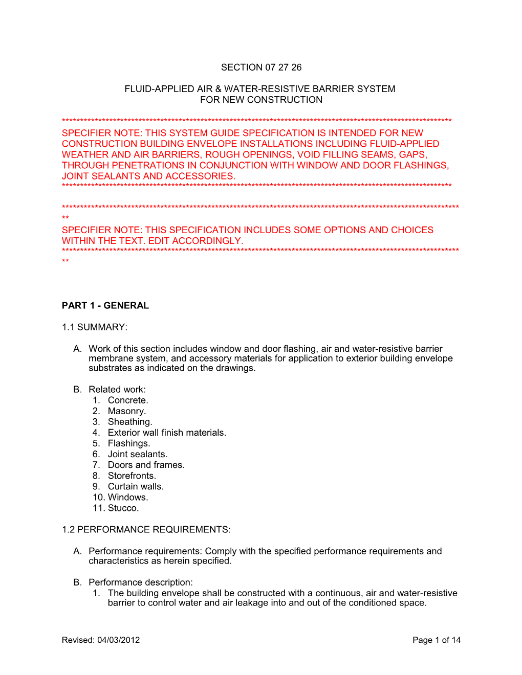 Fluid-Applied Air & Water-Resistive Barrier System