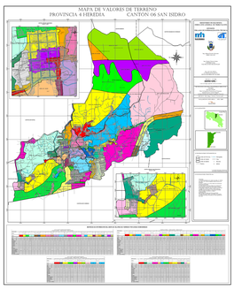 Mapa De Valores De Terreno Provincia 4 Heredia Cantón 06 San Isidro