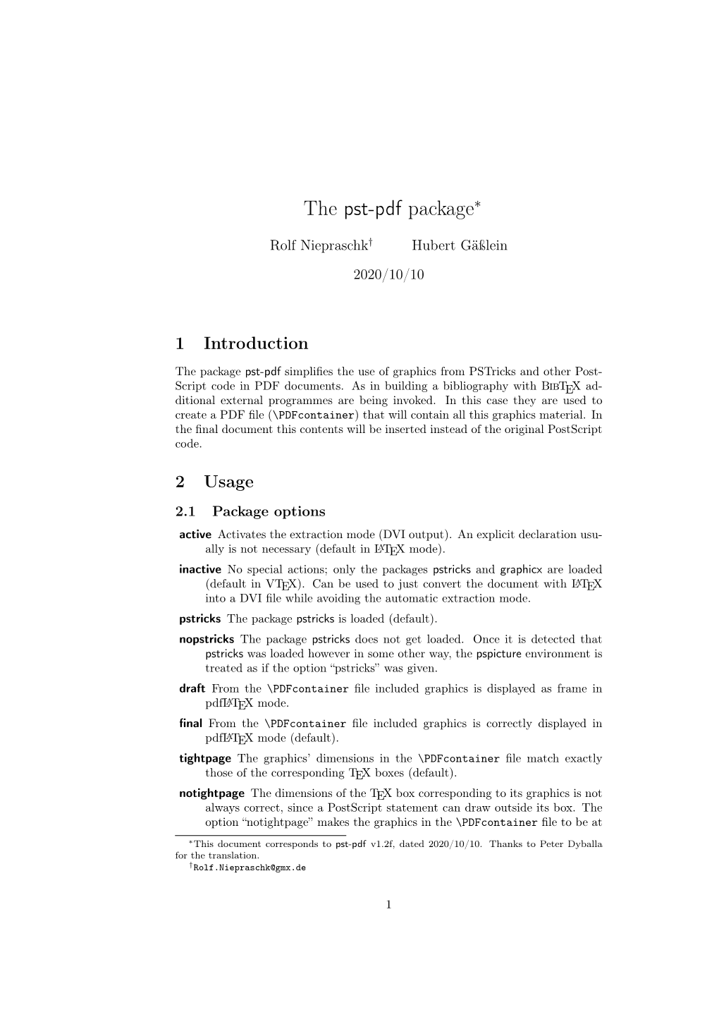 The Pst-Pdf Package∗