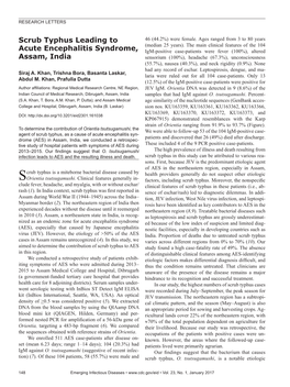 Scrub Typhus Leading to Acute Encephalitis Syndrome, Assam, India