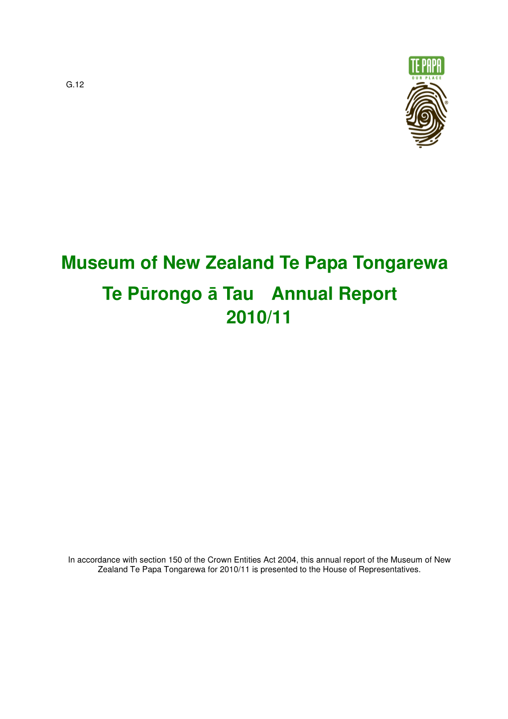 Te Papa Annual Report 2010-2011