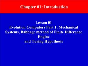 Mechanical Systems, Babbage Method of Finite Difference Engine and Turing Hypothesis