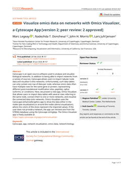 Visualize Omics Data on Networks with Omics Visualizer, a Cytoscape App [Version 2; Peer Review: 2 Approved]