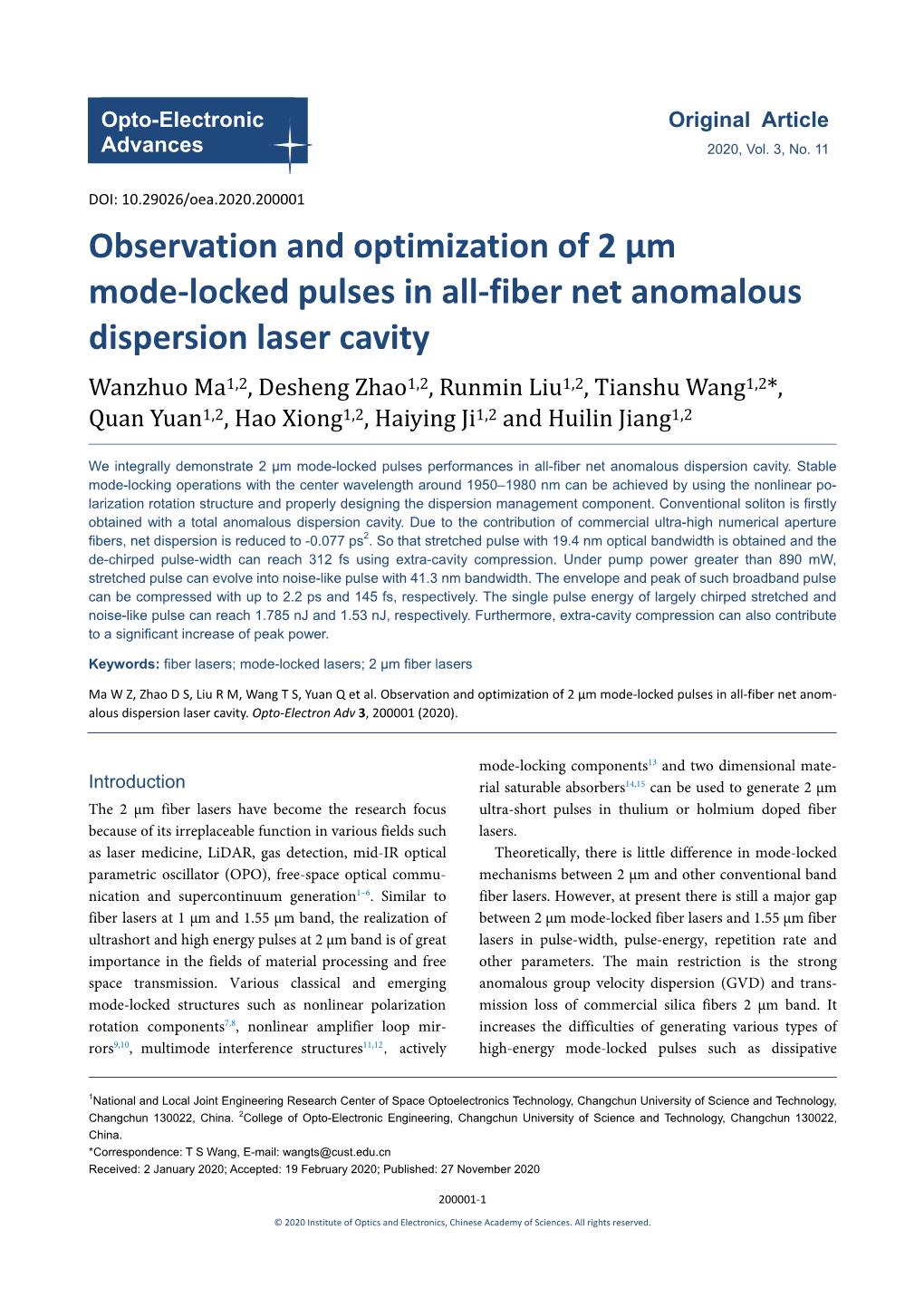 Observation and Optimization of 2 Μm Mode-Locked Pulses in All-Fiber Net