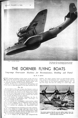 THE DORNIER FLYING BOATS Long-Range Over-Water Machines for Reconnaissance, Bombing and Patrol