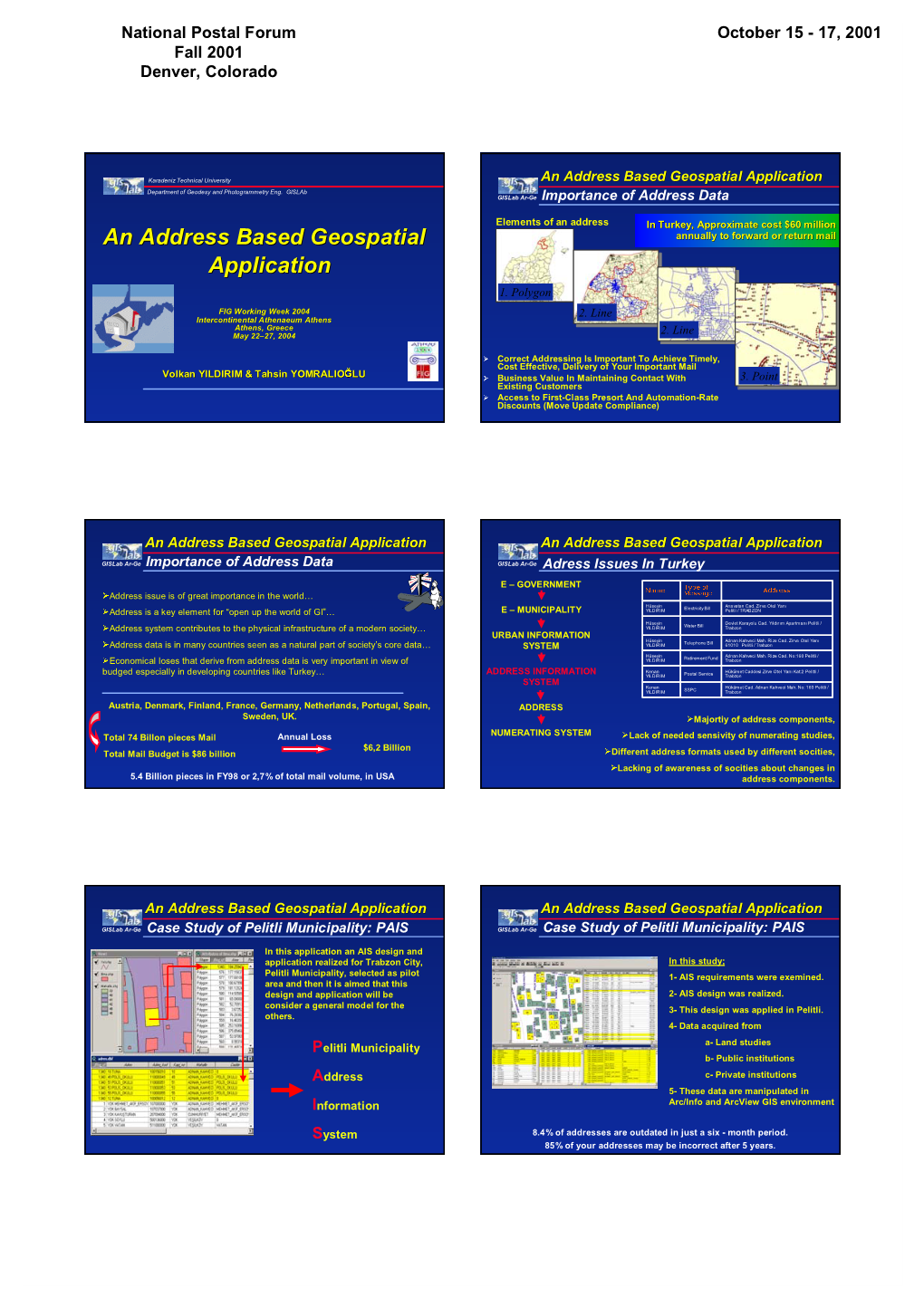 An Address Based Geospatial Application Department of Geodesy and Photogrammetry Eng