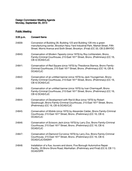 Design Commission Meeting Agenda Monday, September 30, 2013