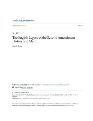 The English Legacy of the Second Amendment - History and Myth