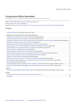 Comparative Politics Newsletter the Organized Section in Comparative Politics of the American Political Science Association