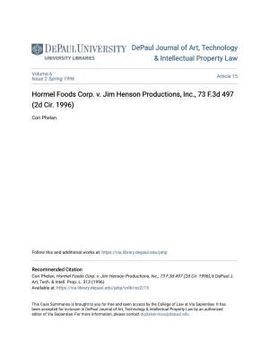 Hormel Foods Corp. V. Jim Henson Productions, Inc., 73 F.3D 497 (2D Cir