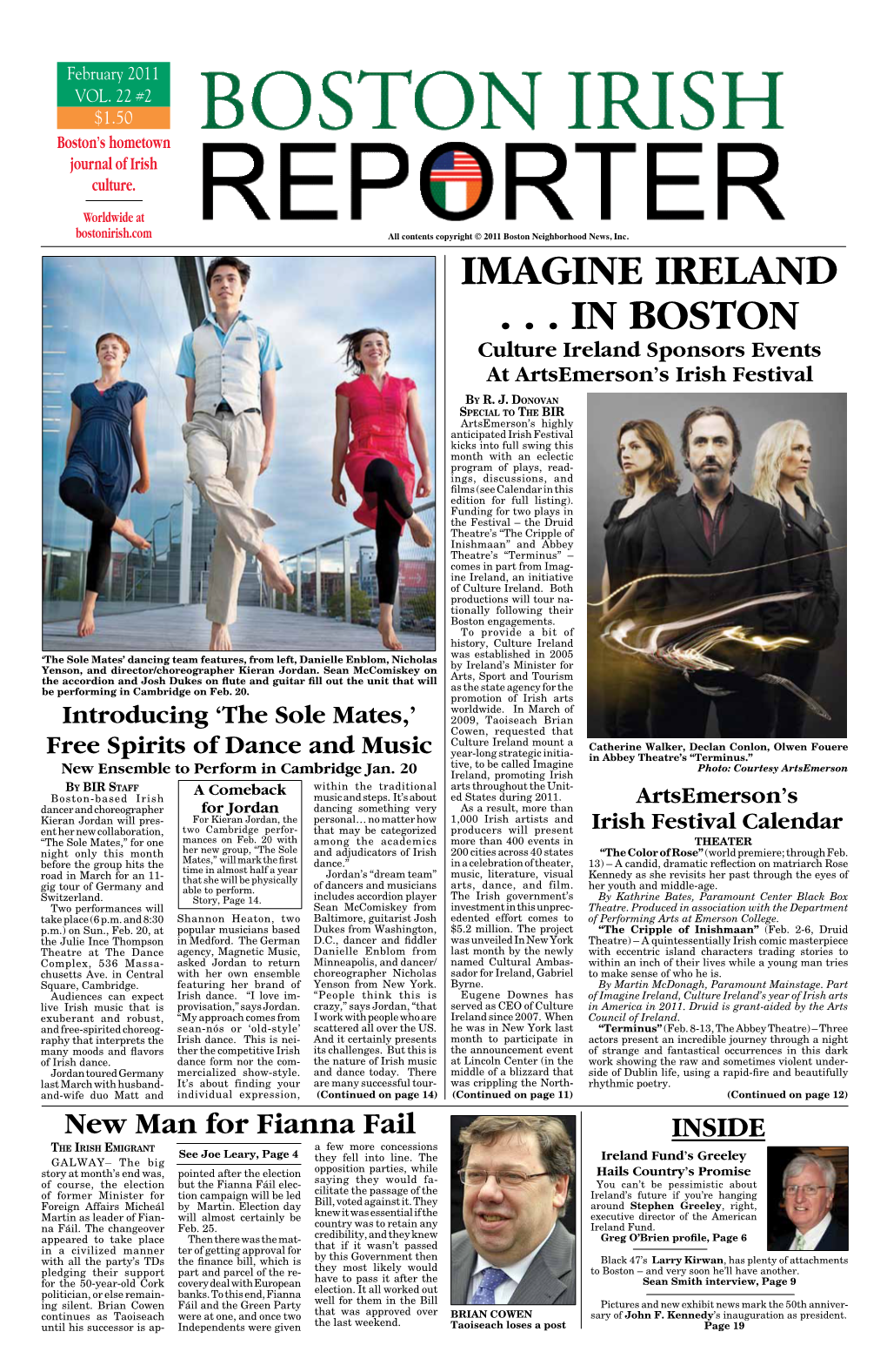 Imagine Ireland . . . in Boston Culture Ireland Sponsors Events at Artsemerson’S Irish Festival