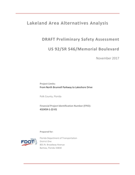 Lakeland Area Alternatives Analysis DRAFT Preliminary Safety