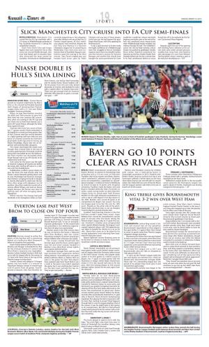 Bayern GO 10 Points Clear AS Rivals Crash