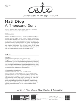 Mati Diop a Thousand Suns