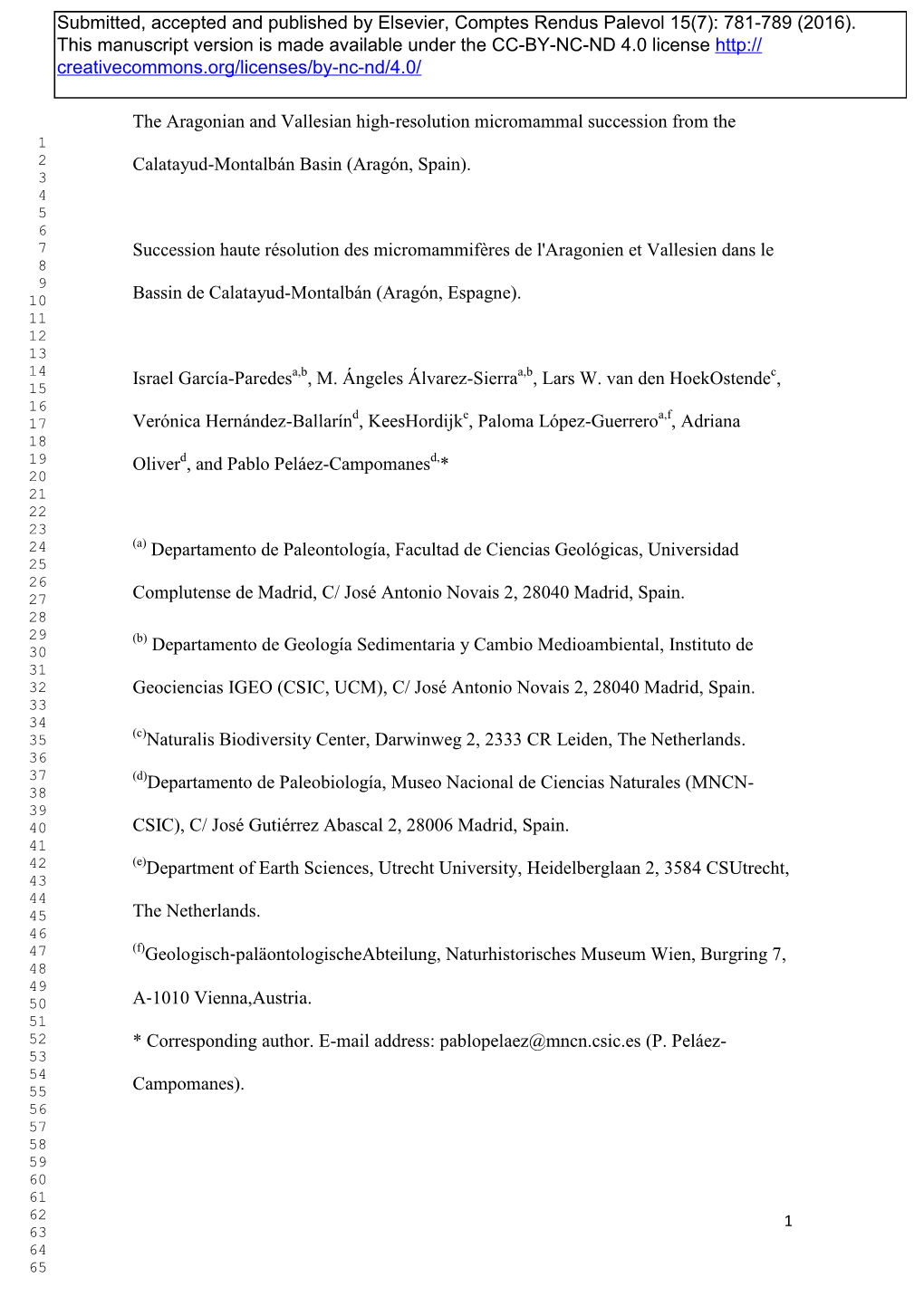 The Aragonian and Vallesian High-Resolution Micromammal Succession from the Calatayud-Montalbán Basin