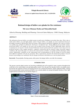 Rational Design of Hollow Core Planks for Fire Resistance