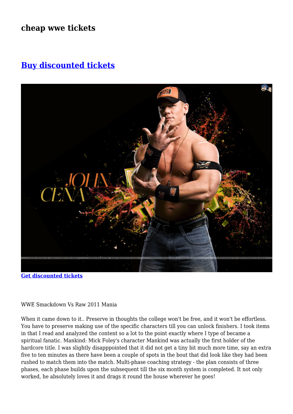 Cheap Wwe Tickets Buy Discounted Tickets