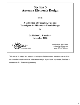 Section 5 Antenna Elements Design