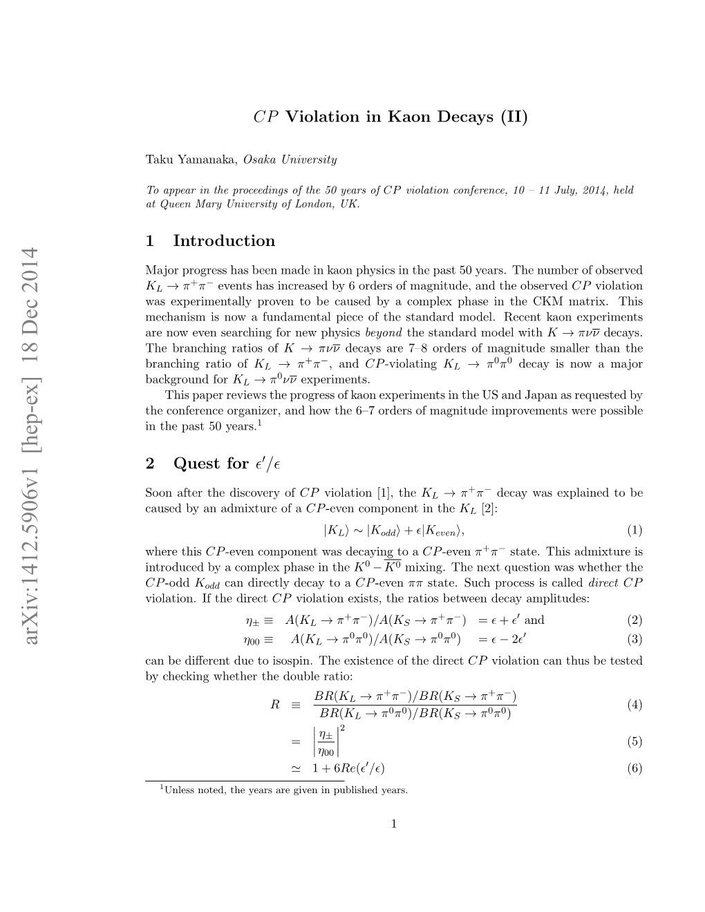 CP Violation in Kaon Decays (II)