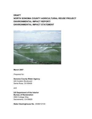 Draft North Sonoma County Agricultural Reuse Project Environmental Impact Report/ Environmental Impact Statement