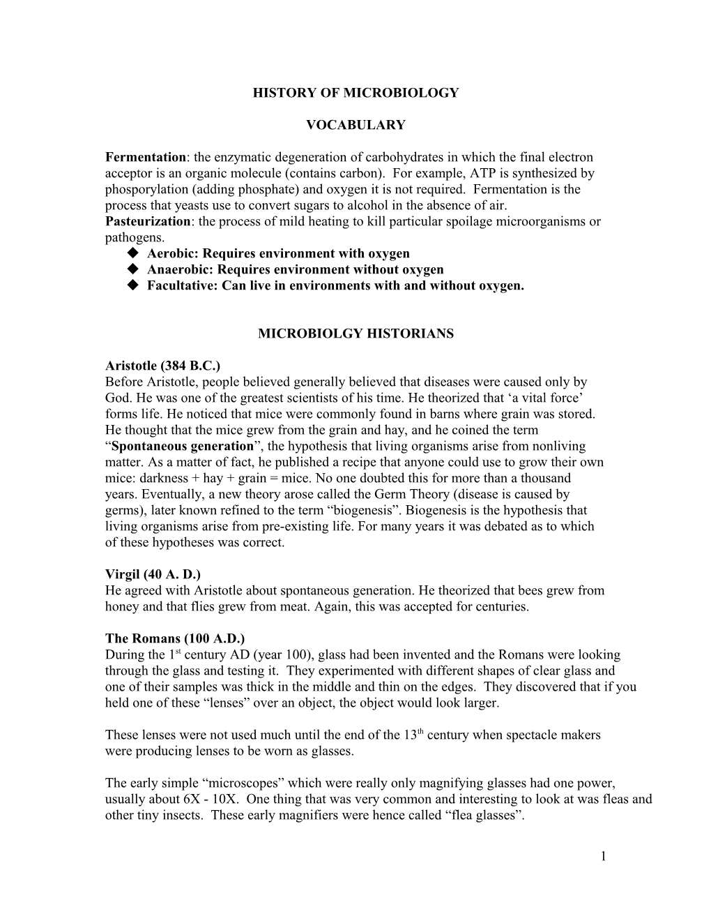 History of Microbiology