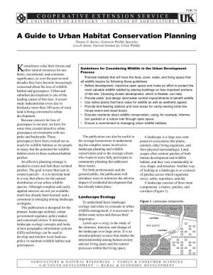 For-74: a Guide to Urban Habitat Conservation Planning