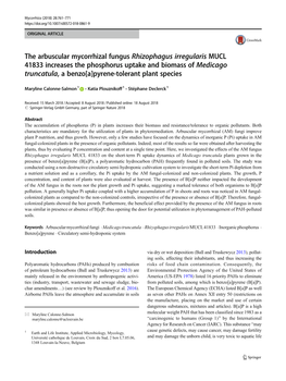 The Arbuscular Mycorrhizal Fungus Rhizophagus Irregularis MUCL