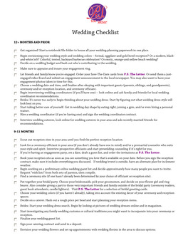 Wedding Checklist