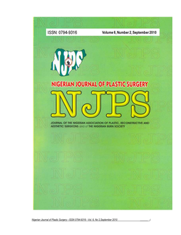 Nigerian Journal of Plastic Surgery - ISSN 0794-9316 - Vol