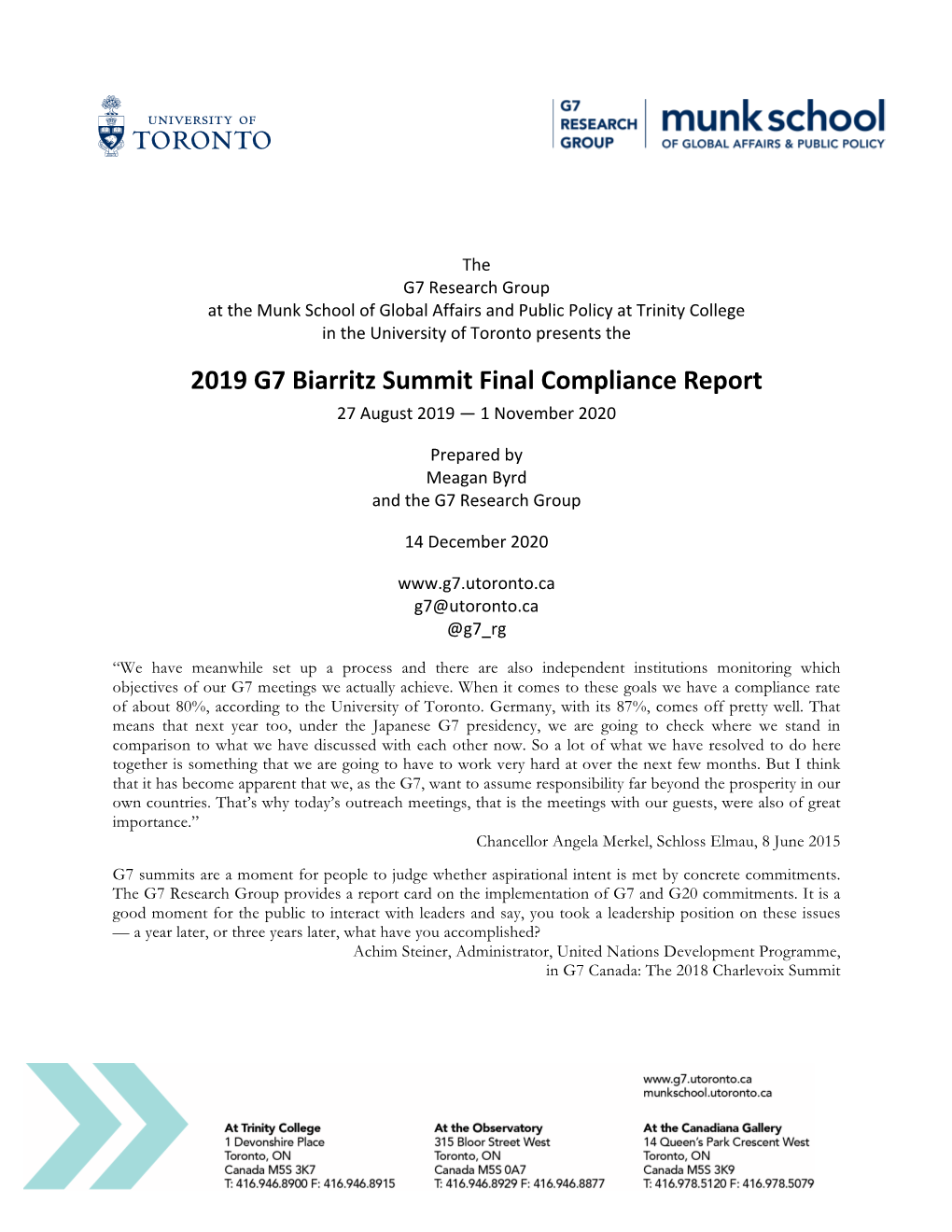 2019 G7 Biarritz Summit Final Compliance Report: Universal
