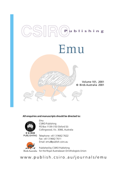 John Hobbs Medal 2001: Citation Emu, 2001, 101, 271