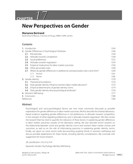 New Perspectives on Gender