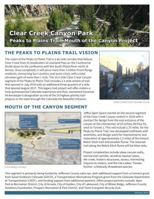 Clear Creek Canyon Park Peaks to Plains Trail, Mouth of the Canyon Project