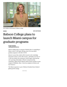 Babson College Will Expand to Miami with Graduate Programs | Miami