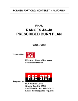 Ranges 43–48 Prescribed Burn Plan