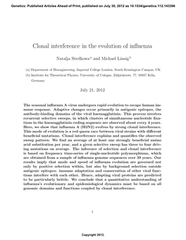 Clonal Interference in the Evolution of Influenza