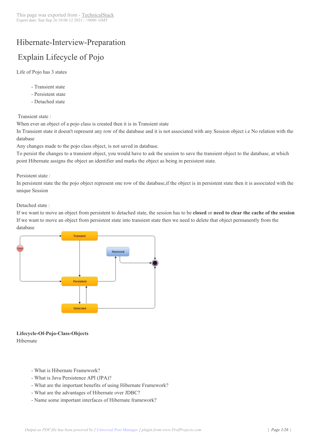 Hibernate-Interview-Preparation Explain Lifecycle of Pojo