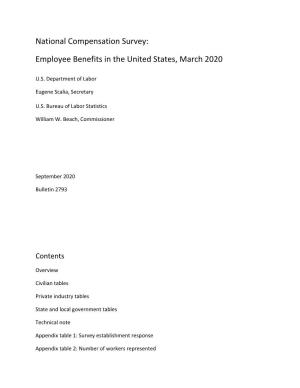 Employee Benefits in the United States, March 2020