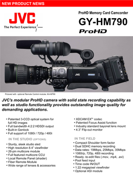 GY-HM790 3-CCD Prohd Camera New Product News