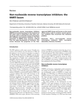 Non-Nucleoside Reverse Transcriptase Inhibitors: the NNRTI Boom