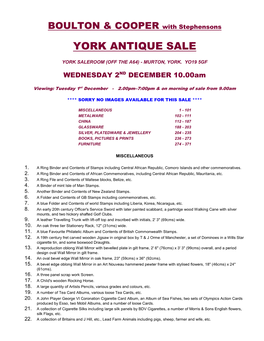 York Antique Sale