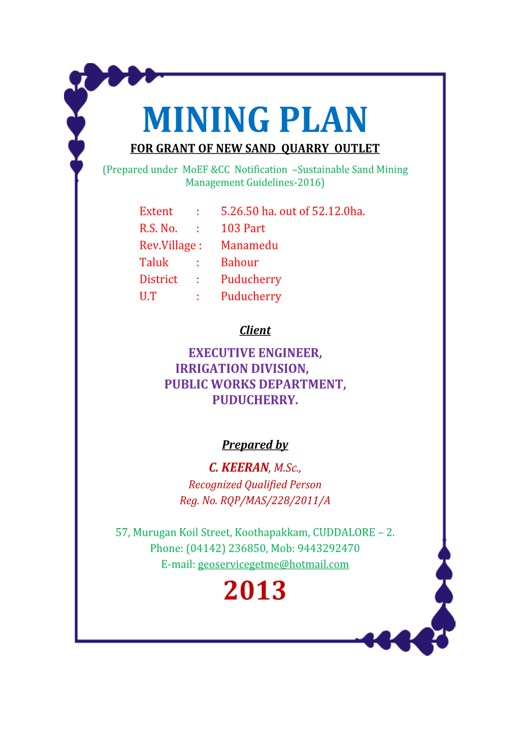 sand mining business plan