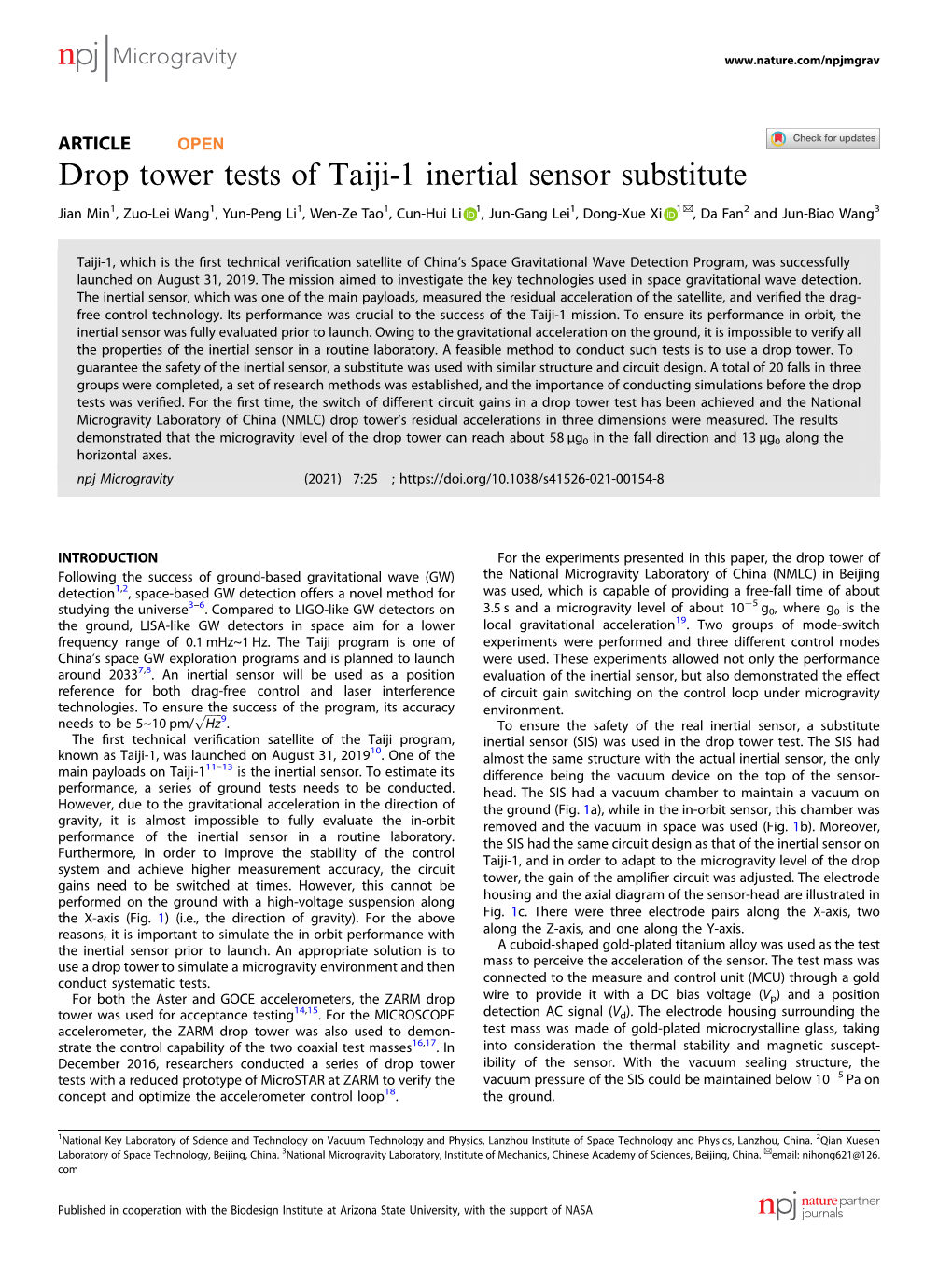 Drop Tower Tests of Taiji-1 Inertial Sensor Substitute