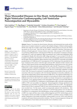 Arrhythmogenic Right Ventricular Cardiomyopathy, Left Ventricular Noncompaction and Myocarditis