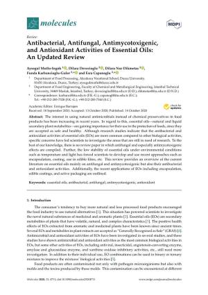 Antibacterial, Antifungal, Antimycotoxigenic, and Antioxidant Activities of Essential Oils: an Updated Review