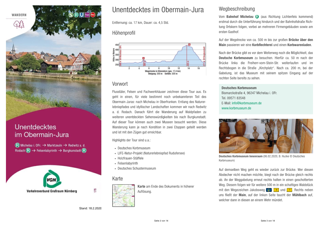 Unentdecktes Im Obermain-Jura Weg Be Schrei Bung Vom Bahn Hof Michelau (Aus Rich Tung Lichten Fels Kommend) Entfernung: Ca