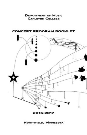 Concert Program Booklet 2016-2017
