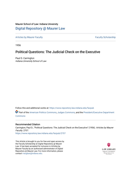 The Judicial Check on the Executive