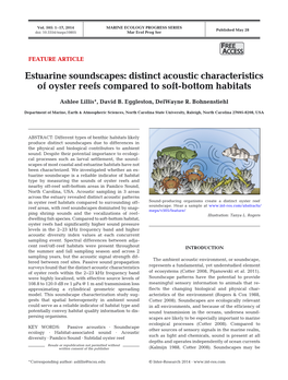 Distinct Acoustic Characteristics of Oyster Reefs Compared to Soft-Bottom Habitats