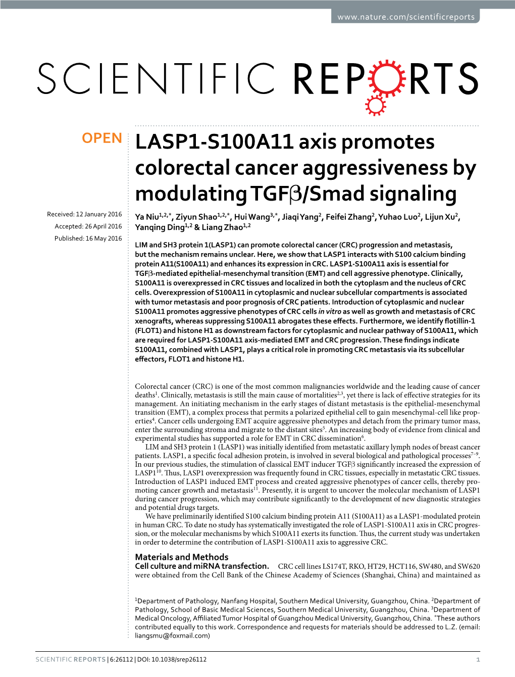 LASP1-S100A11 Axis Promotes Colorectal Cancer Aggressiveness